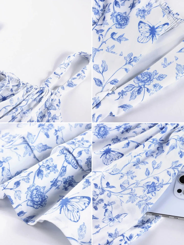 BERTHE™ - Summer Floral Puffy Corset Dress