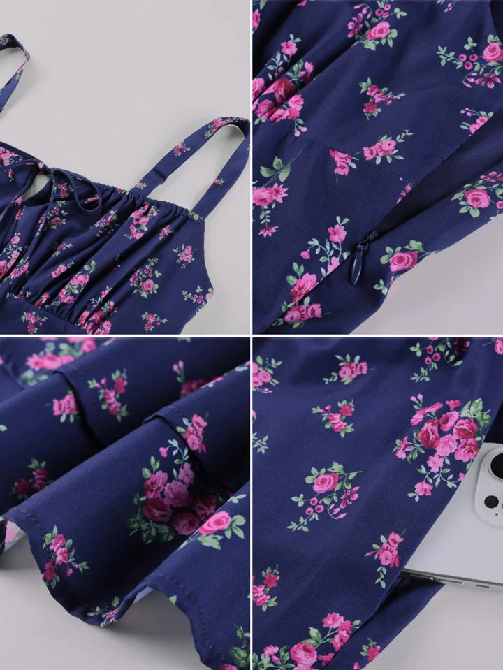 BERTHE™ - Summer Floral Puffy Corset Dress