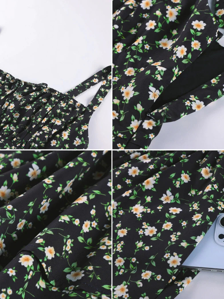 BERTHE™ - Summer Floral Puffy Corset Dress