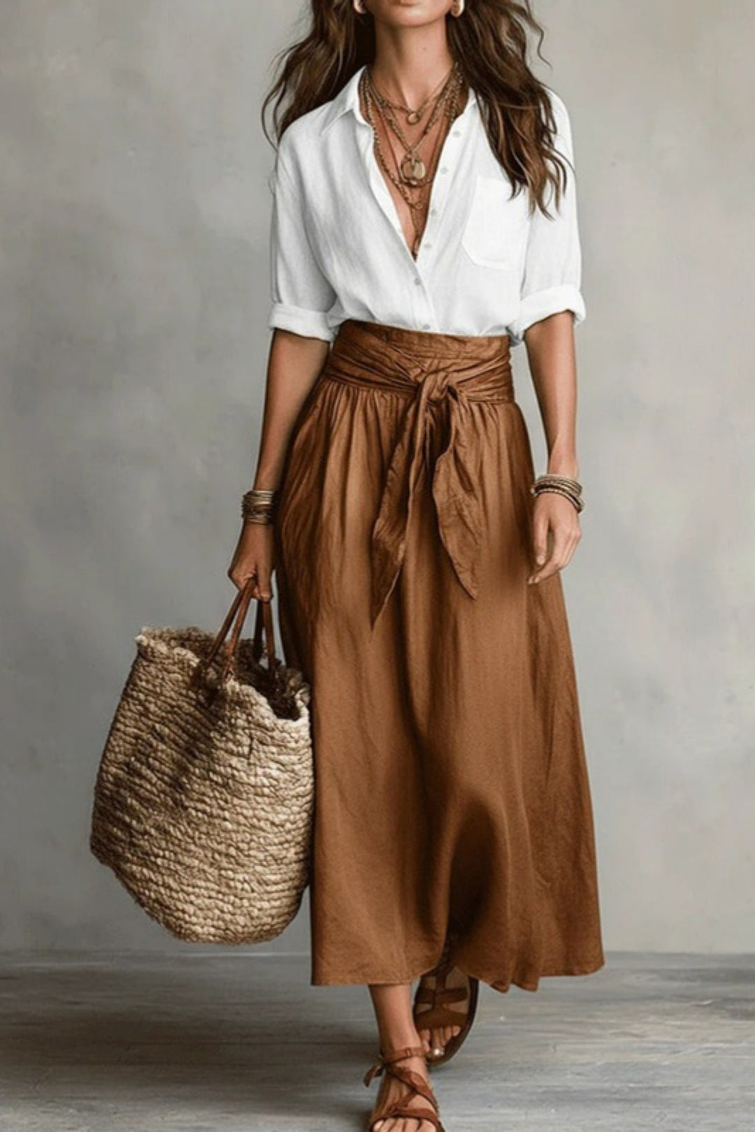 Camille Two-Piece Set - Brown