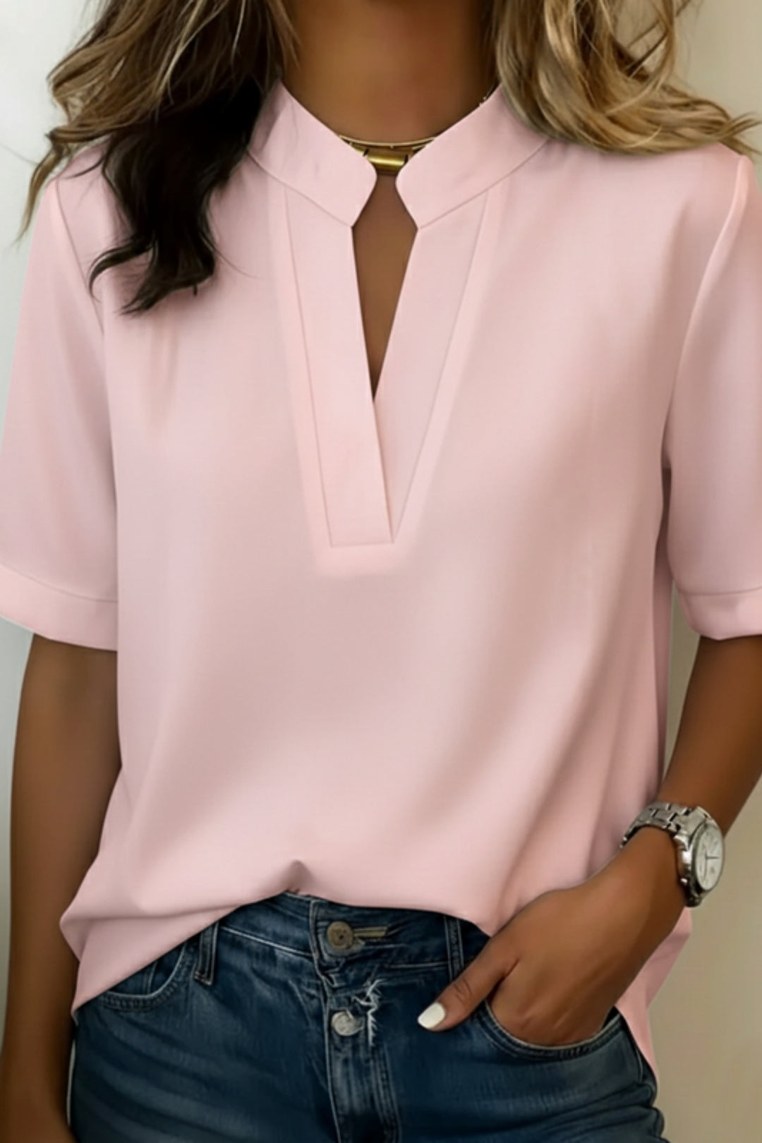 HEDDA V-Neck Blouse Pink