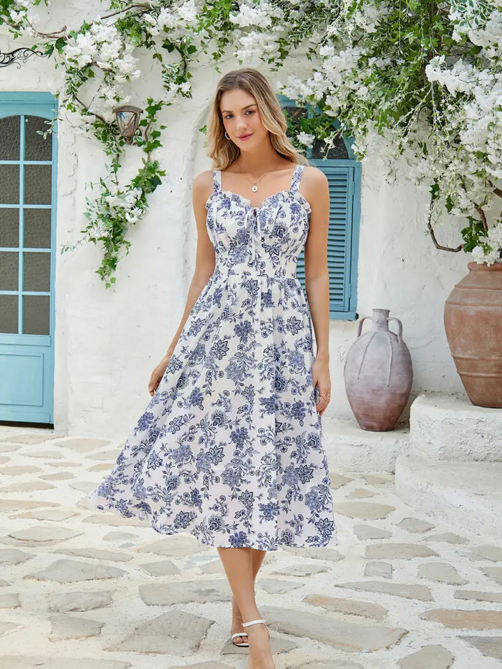 EDITH™ - Floral Corset Milkmaid Dress