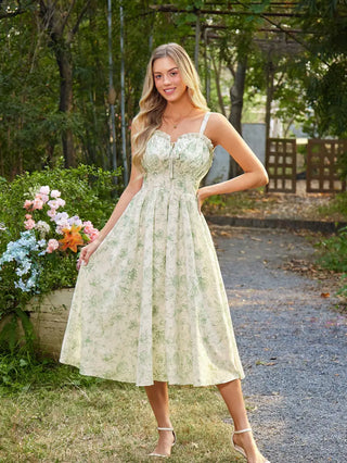 EDITH™ - Floral Corset Milkmaid Dress