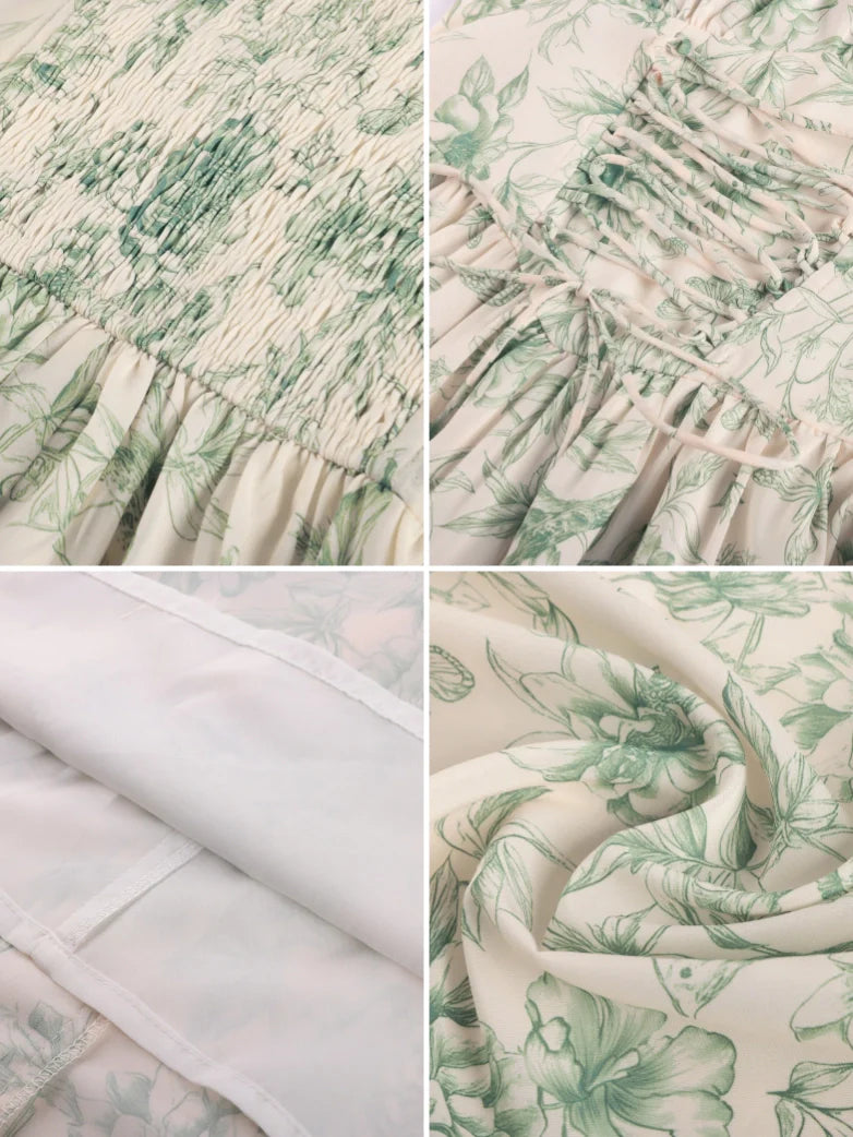 GENEVIEVE™ - Floral Chiffon Flared Sundress