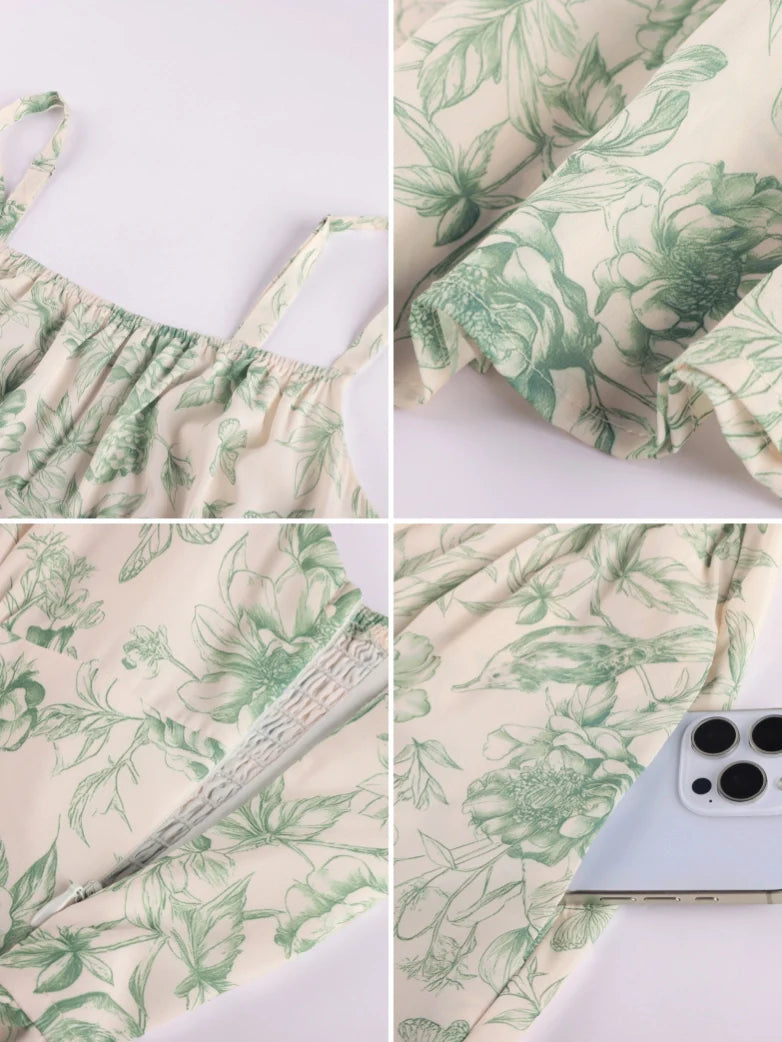 GENEVIEVE™ - Floral Chiffon Flared Sundress