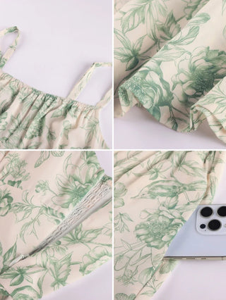 GENEVIEVE™ - Floral Chiffon Flared Sundress
