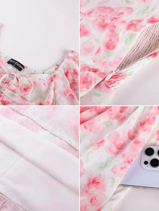 CONSTANCE™ - Off-Shoulder Double-Layer Floral Dress