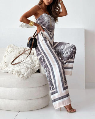 Ianthe™ - Vacation Ready Stylish Lace-Up Vest & Pants Two-Piece Set Dress