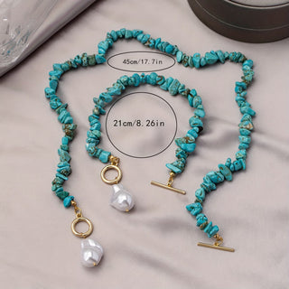 CAMILLE - Turquoise Pearl Jewelry Set