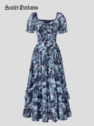 CONSTANCE™ - Off-Shoulder Double-Layer Floral Dress