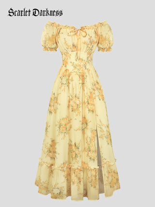 Valentine's Day Front Slit Chiffon Pockets Dress