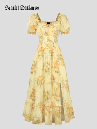 Valentine's Day Front Slit Chiffon Pockets Dress