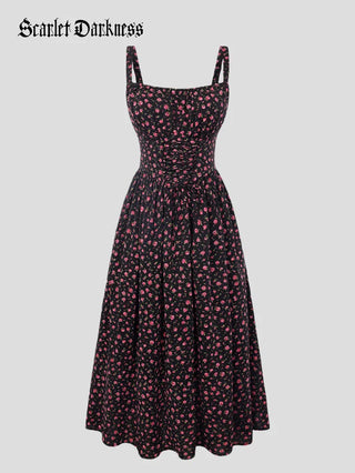GENEVIEVE™ - Floral Chiffon Flared Sundress