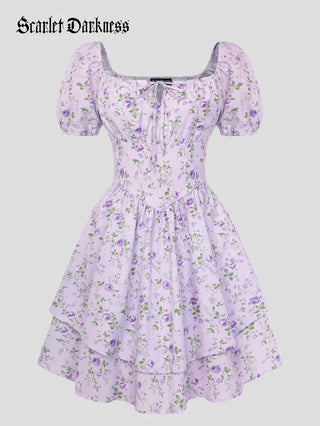 Victorian Off Shoulder Floral Dresses for Women