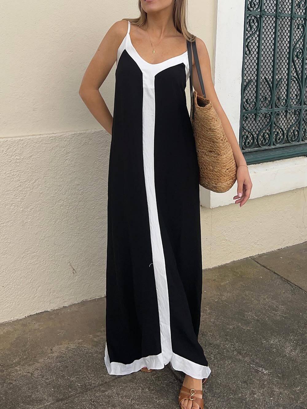 Rosalyn™ - Island Style Lavechic Colorblock Midi Dress Look
