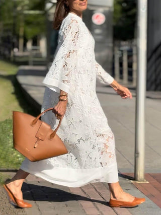 Honoria™ - Beach Glam Flower V-Neck Midi Dress
