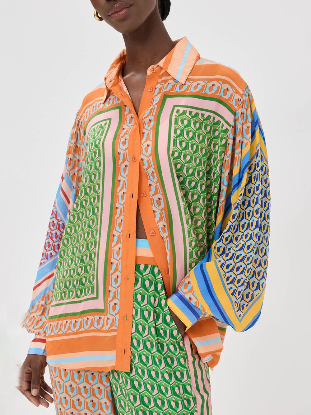 Xiomara™ - Tropical Look Colorful Unique Shirt