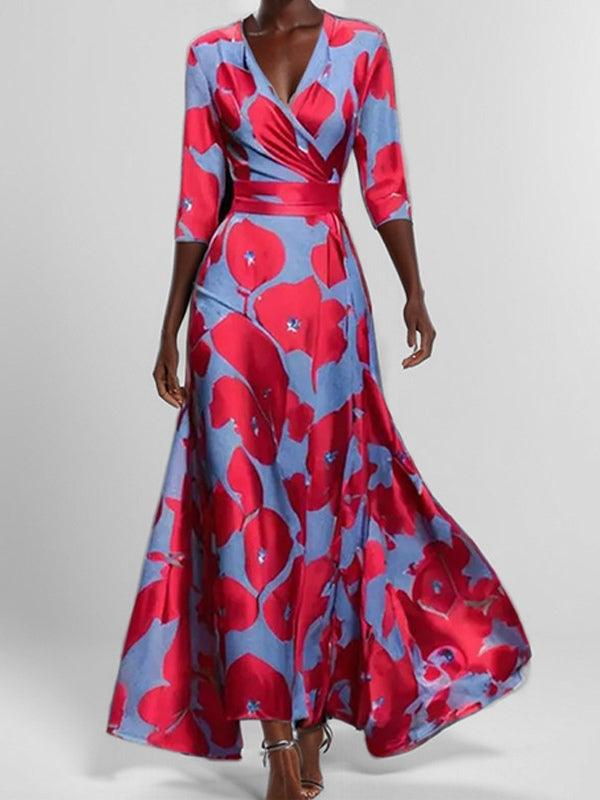 Ravenna™ - Seaside Glam Elegant Mid Sleeve Maxi Dress Ensemble