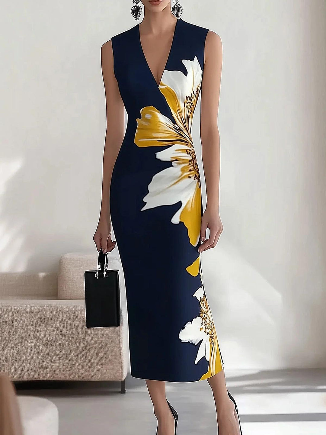 Gwendolyn™ - Beach Glam Elegant Workplace Festival Midi Dress