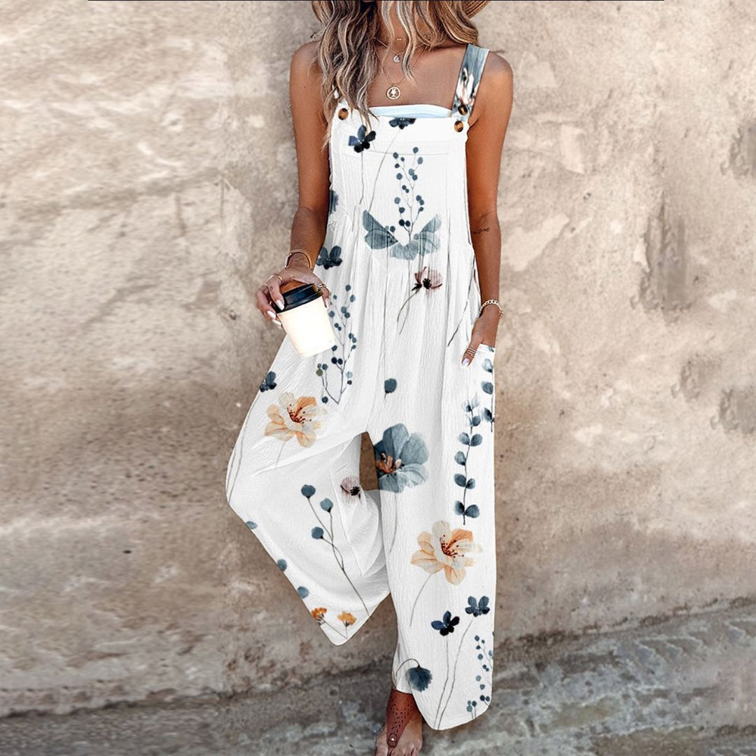 MARISOL - Printed Wide Leg Overalls