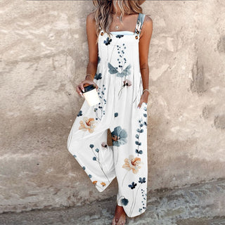 MARISOL - Printed Wide Leg Overalls