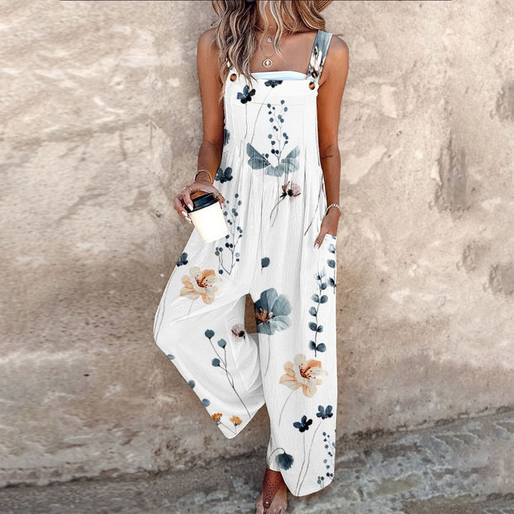 MARISOL - Printed Wide Leg Overalls