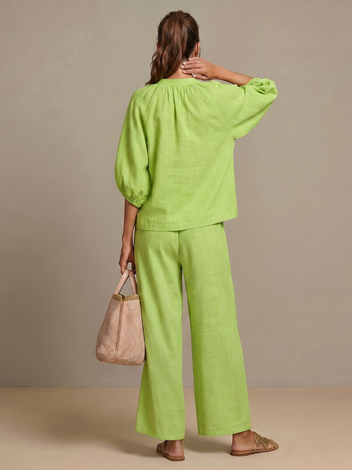 VERONA™ - Zip Blouson & Wide-Leg Pant Set