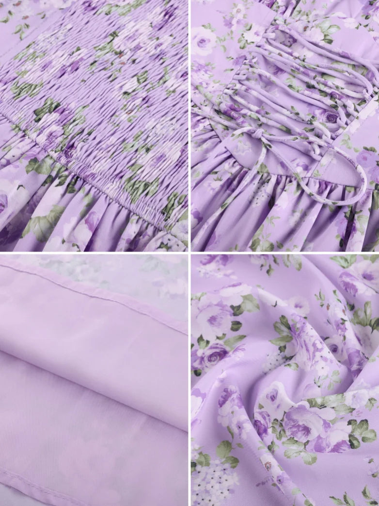 GENEVIEVE™ - Floral Chiffon Flared Sundress