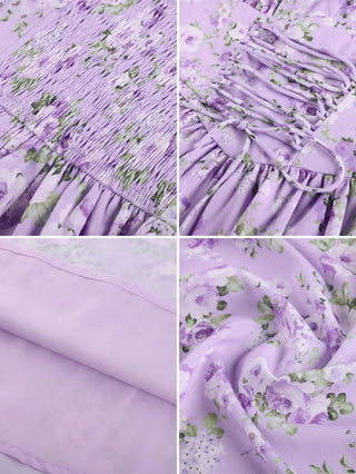 GENEVIEVE™ - Floral Chiffon Flared Sundress