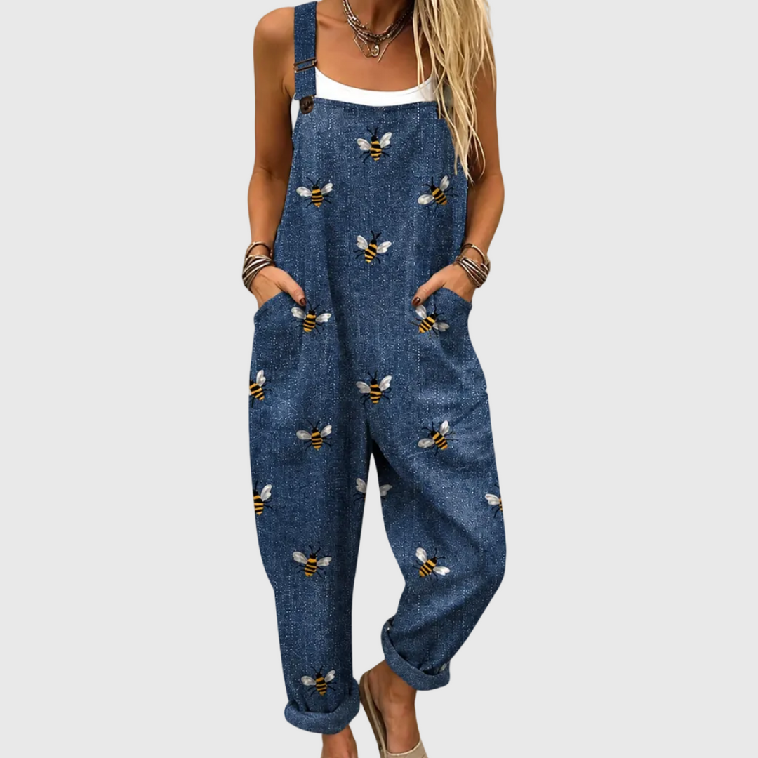 BRYNA - Navy Print Jumpsuit