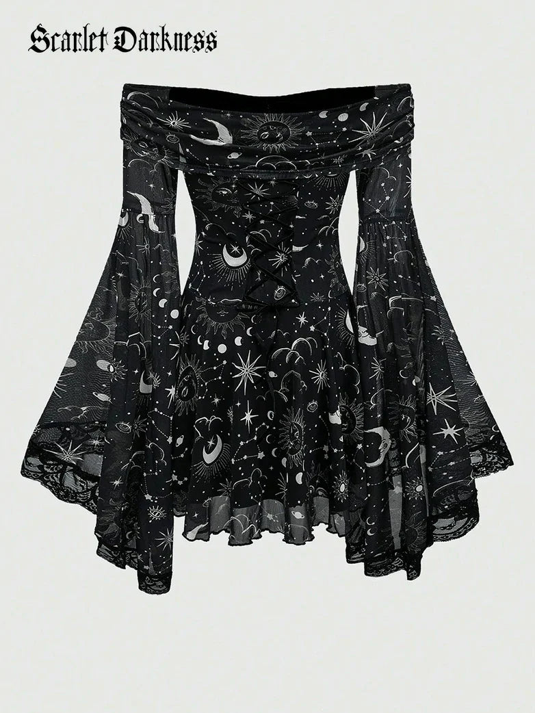 VALERIE™ - Whimsical Off-Shoulder Bell-Sleeve Dress