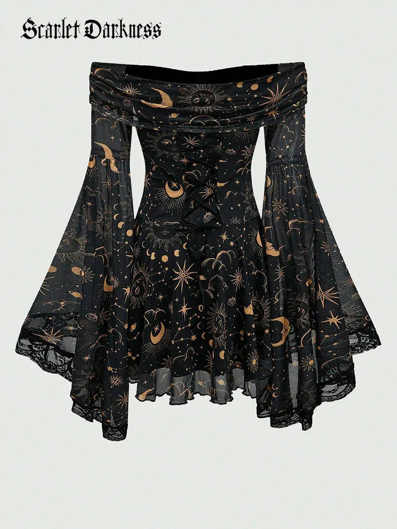 VALERIE™ - Whimsical Off-Shoulder Bell-Sleeve Dress