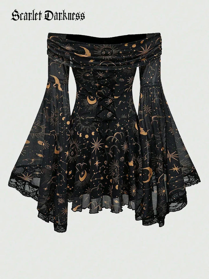 VALERIE™ - Whimsical Off-Shoulder Bell-Sleeve Dress