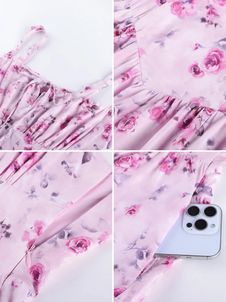 MADELEINE™ - Floral Front-Slit Pocket Dress