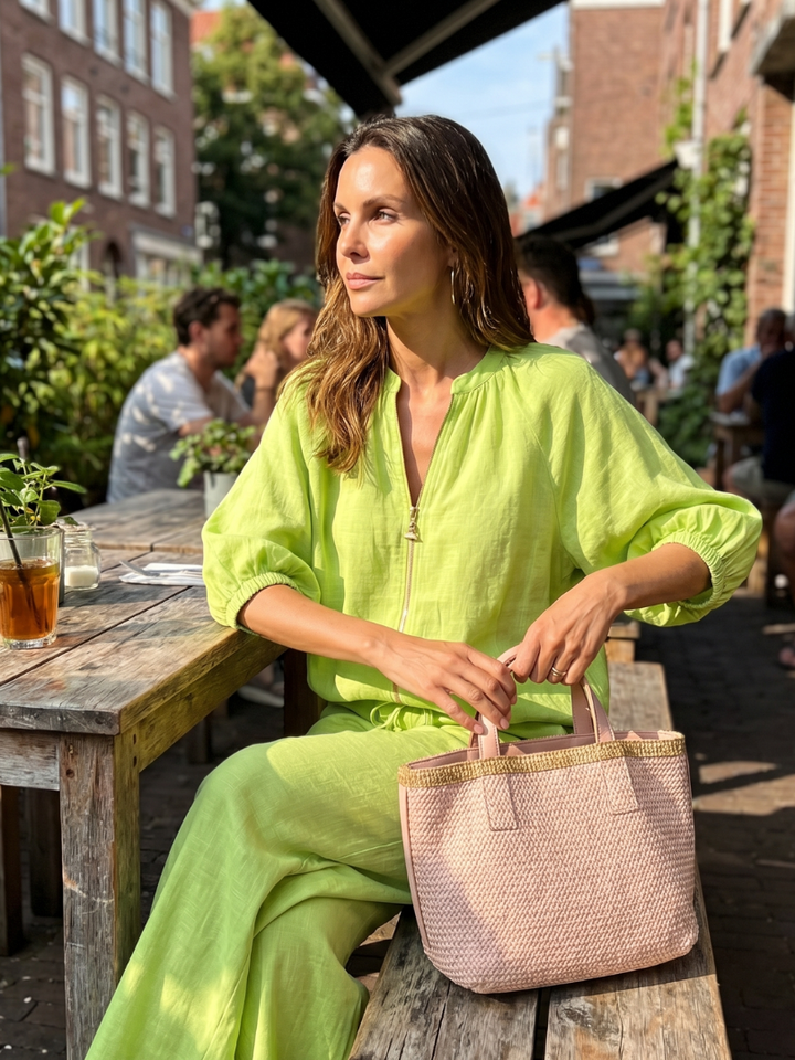 VERONA™ - Zip Blouson & Wide-Leg Pant Set