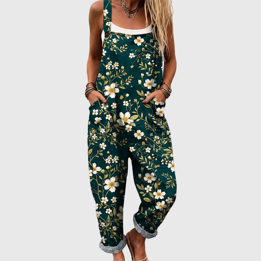 SORCHA™ - Emerald Floral Print Jumpsuit