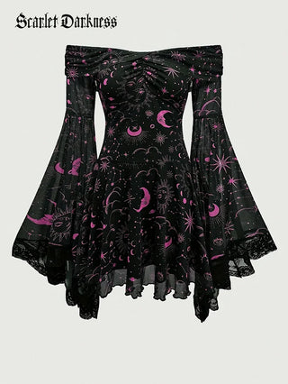 VALERIE™ - Whimsical Off-Shoulder Bell-Sleeve Dress