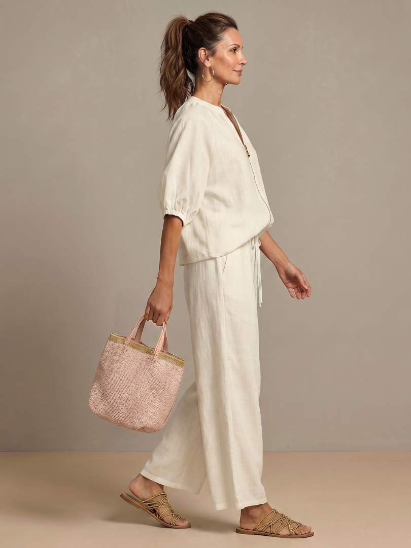 VERONA™ - Zip Blouson & Wide-Leg Pant Set
