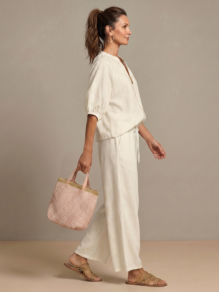 VERONA™ - Zip Blouson & Wide-Leg Pant Set