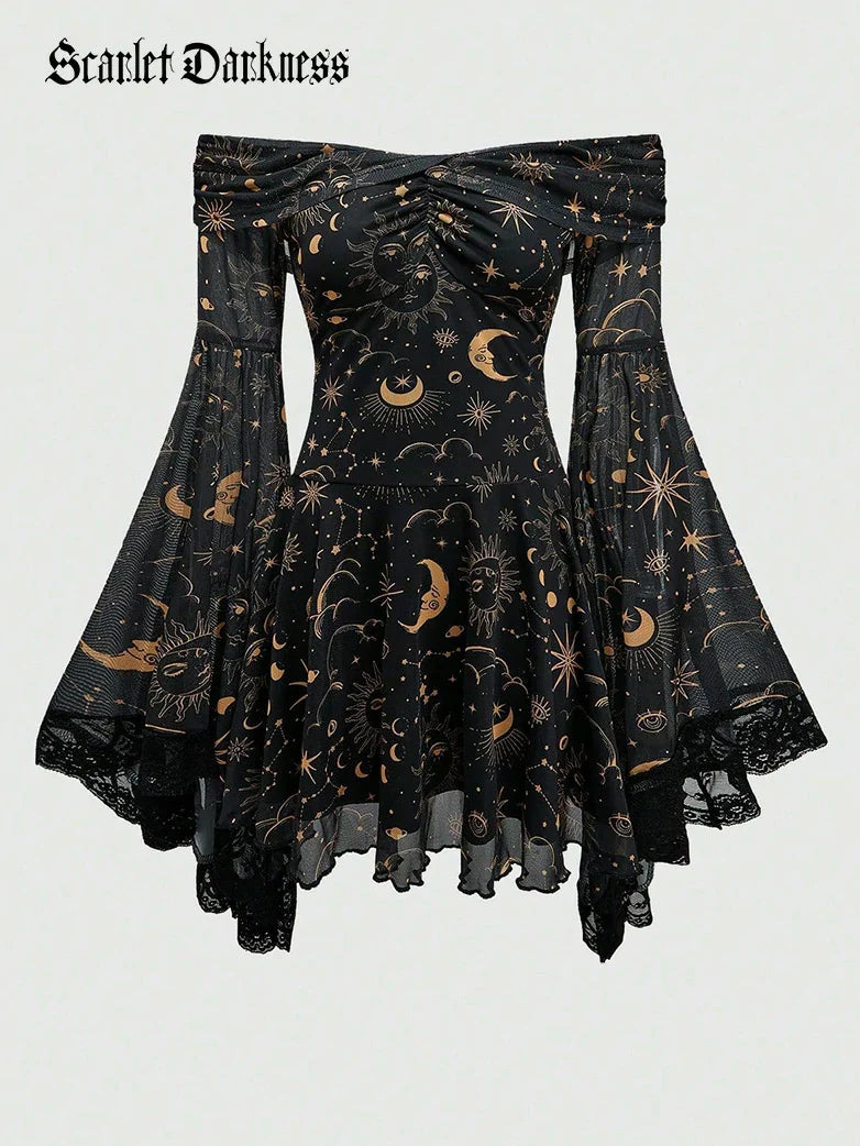 VALERIE™ - Whimsical Off-Shoulder Bell-Sleeve Dress