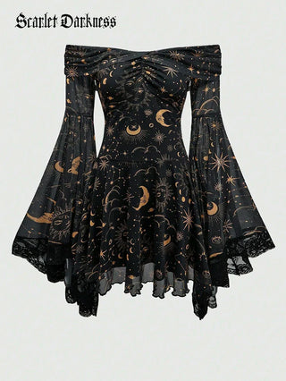 VALERIE™ - Whimsical Off-Shoulder Bell-Sleeve Dress