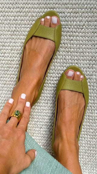 ADELINA™ - Chic Comfort Golden Flat Sandals