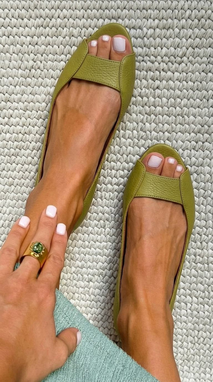 ADELINA™ - Chic Comfort Golden Flat Sandals