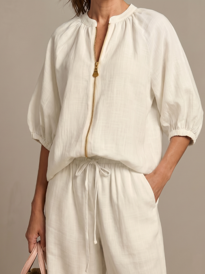 VERONA™ - Zip Blouson & Wide-Leg Pant Set