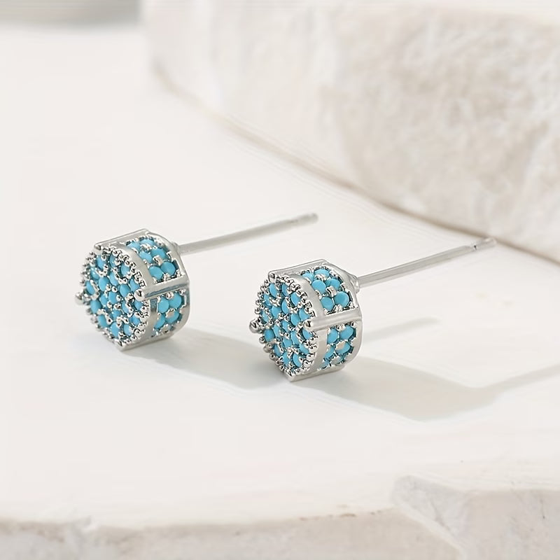 MARGOT - Gilded Turquoise Stud Earrings