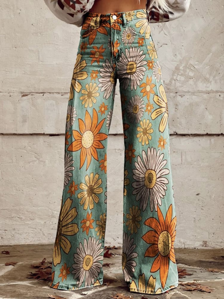CAMELIA™ - Floral Palazzo Trousers