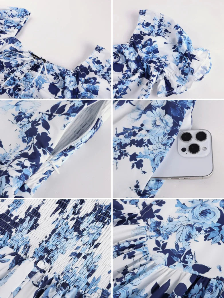 CONSTANCE™ - Off-Shoulder Double-Layer Floral Dress