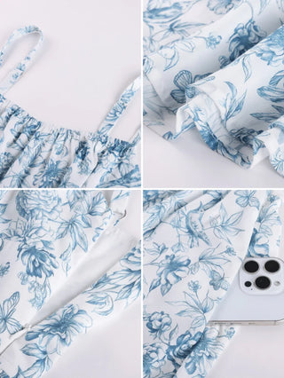 GENEVIEVE™ - Floral Chiffon Flared Sundress