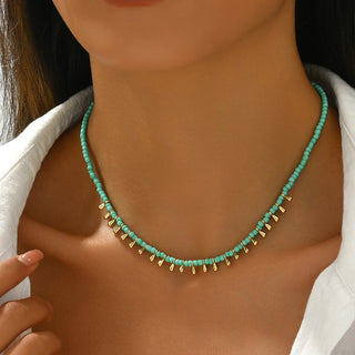 PERRINE - Minimal Turquoise Gold Necklace