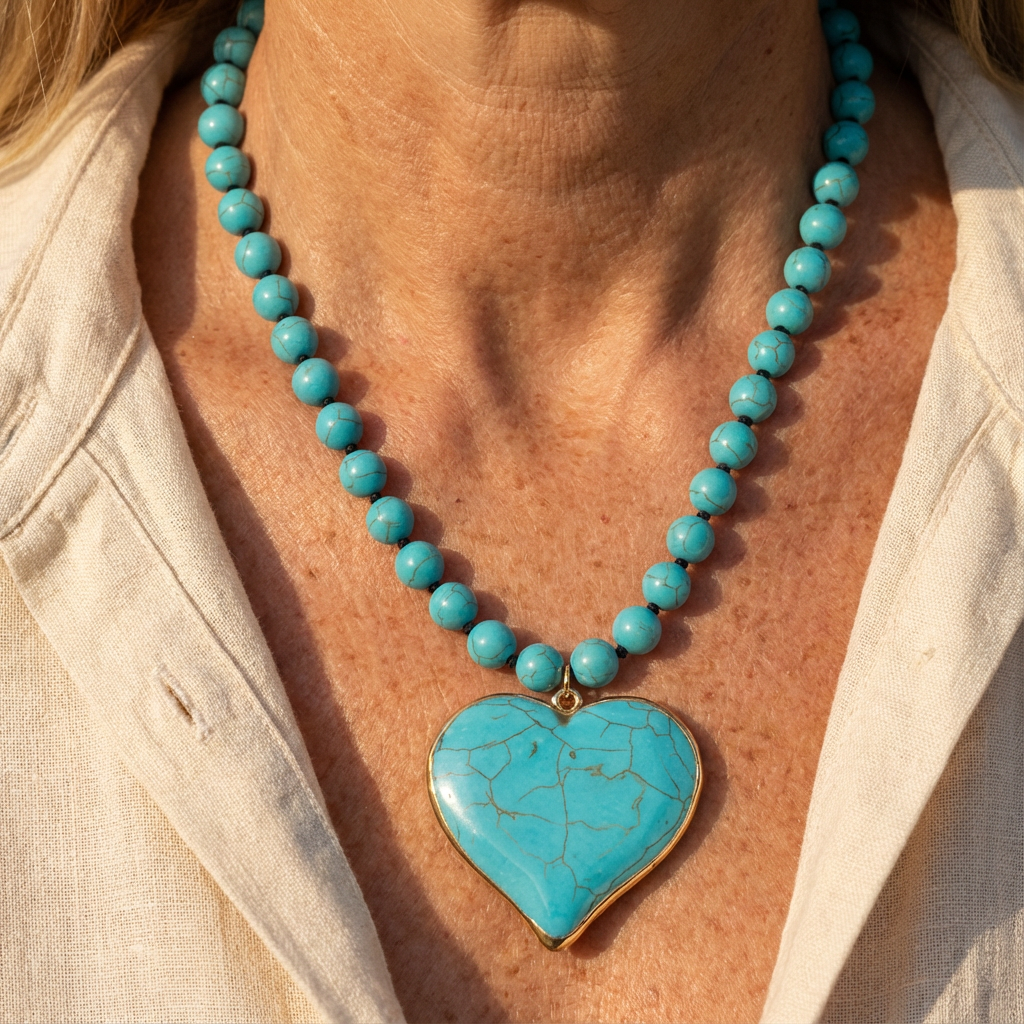 KATRIEN - Turquoise Heart Bead Necklace